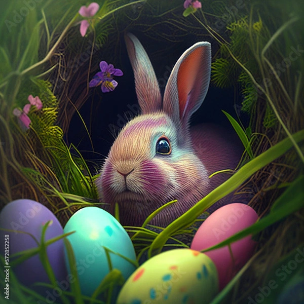 Fototapeta easter bunny, generative ai
