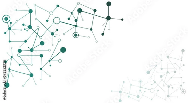 Obraz Abstract technological background with connected lines and dots. Wave flow. Molecular structure. Weaving lines, minimal array. Visualization of digital data.