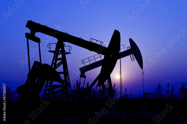 Obraz oil pump silhouette