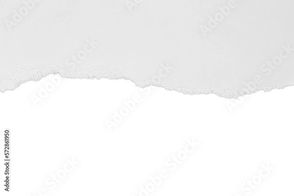 Fototapeta Torn white paper with shadow. Isolated