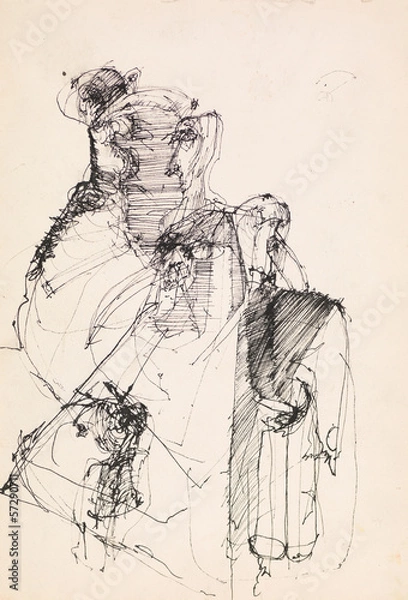 Obraz abstract ink drawing