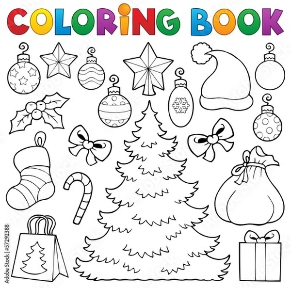 Obraz Coloring book Christmas decor 1