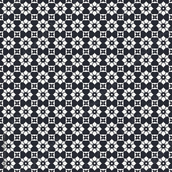 Fototapeta Black and White Vector Design Pattern. Classic and Minimalistic Digital Paper. 