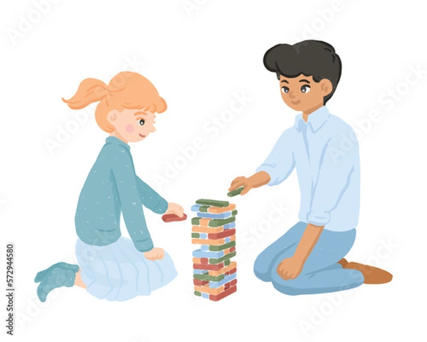 Obraz child playing with toy blocks