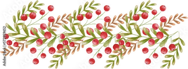Fototapeta red berries on transparent background