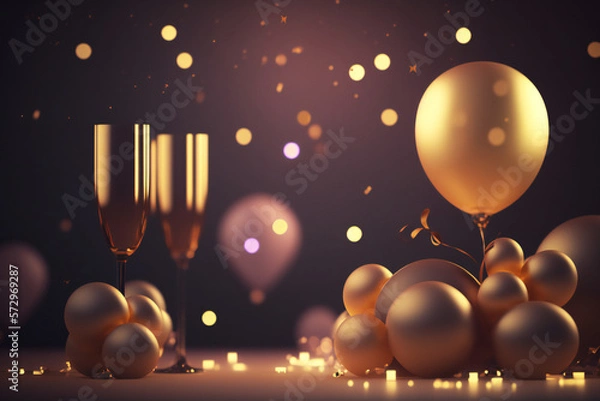 Obraz beautiful celebration minimalist backgroun design consept
