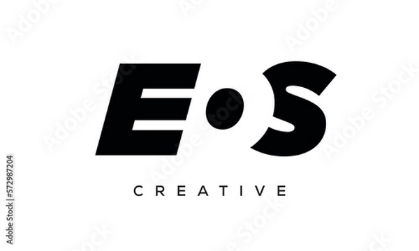 Fototapeta EOS letters negative space logo design. creative typography monogram vector