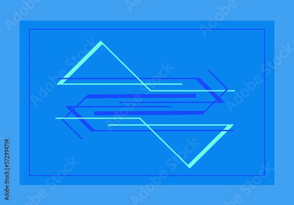 Fototapeta Depths of blue shades Abstract geometric graphics
4