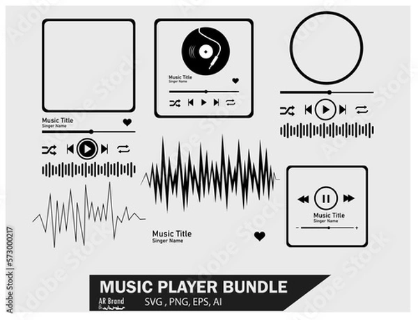 Obraz Music Player Acrylic Template Design 