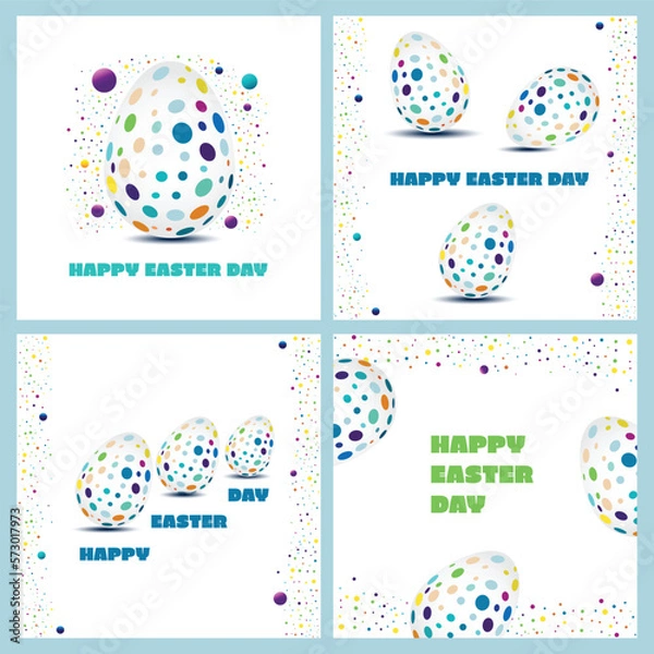 Fototapeta Social media mockups for Easter with Easter eggs 