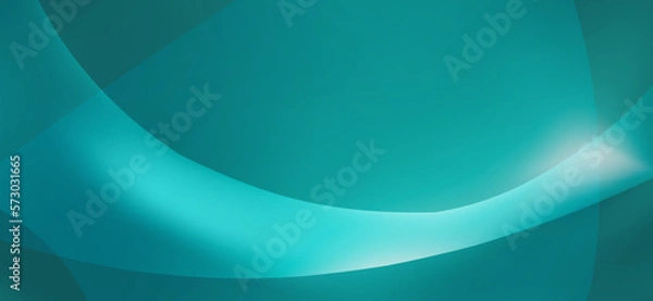 Fototapeta Teal background. Abstract light bluish cyan pattern with curved line