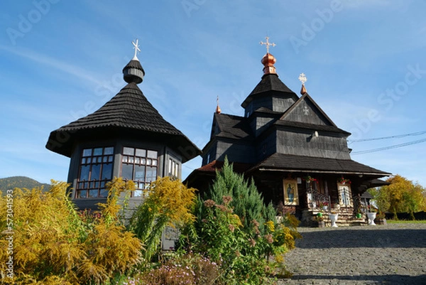 Fototapeta Church of Nativity of Blessed Virgin Mary, Vorokhta, Ukraine, Carpathians