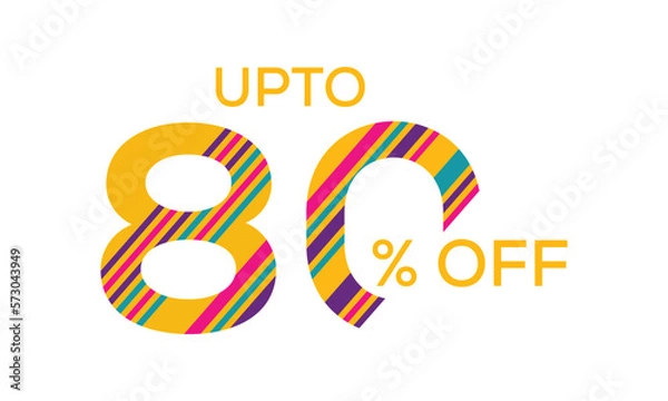Fototapeta upto 80% off abstract vector template, colorful upto 80% off vector, 80% off abstract vector