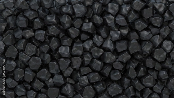 Obraz Coal pieces covers the screen, 3D rendering.