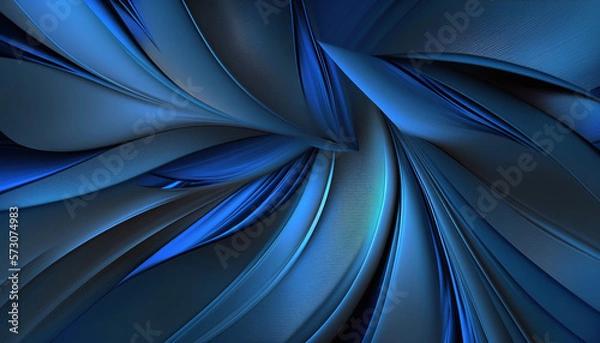 Fototapeta Abstract Metallic blue background created with generative AI technology