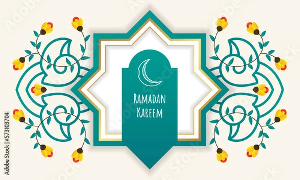 Fototapeta Ramadan Kareem greeting Card Template. - Vector.
