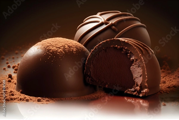Obraz Chocolate bonbon with generative AI technology