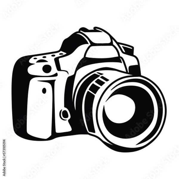 Fototapeta simple right facing dslr camera symbol logo