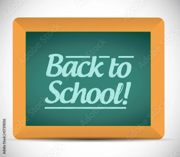 Fototapeta back to school message written on a chalkboard