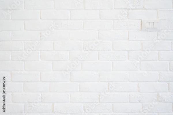 Fototapeta white brick wall texture background, interior design