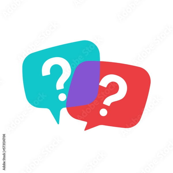 Fototapeta speech bubbles with question marks doubt concept problem solving