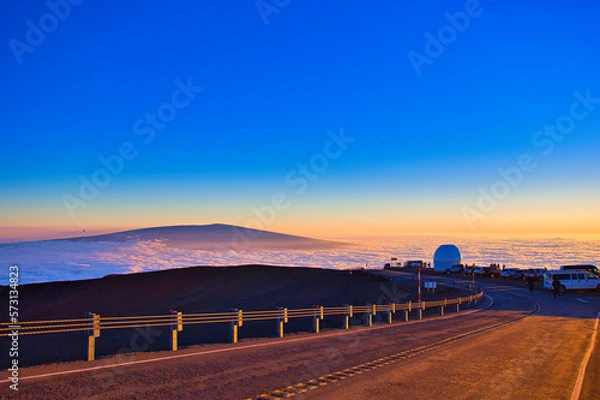 Obraz 高山から見下ろす道路と雲海
