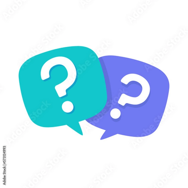 Fototapeta speech bubbles with question marks doubt concept problem solving