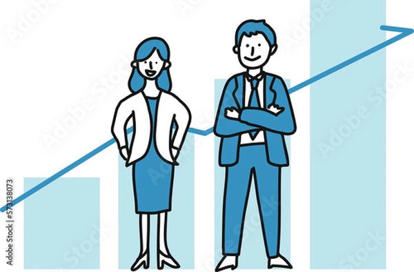 Obraz 社員の成長を表したイラスト