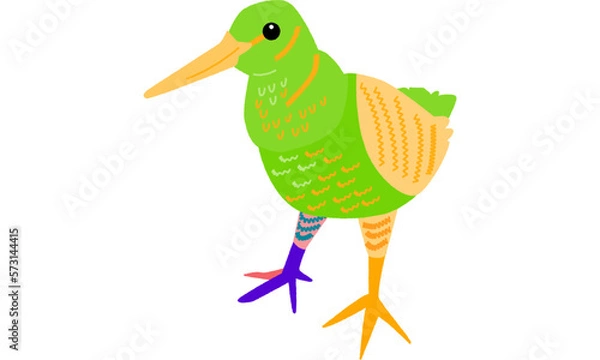 Obraz 世界自然遺産の島の生き物のアマミヤマシギ　ビビット調