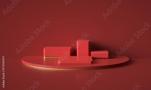 Fototapeta 3D rendered geometric booth background