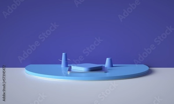 Fototapeta 3D rendered geometric booth background