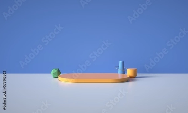 Fototapeta 3D rendered geometric booth background