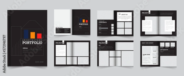 Fototapeta Architecture portfolio or portfolio Brochure layout template design

