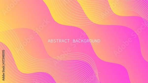 Fototapeta Modern Abstract Background Wave Lines Fluid Liquid Motion and Blue Orange Pink Gradient Color