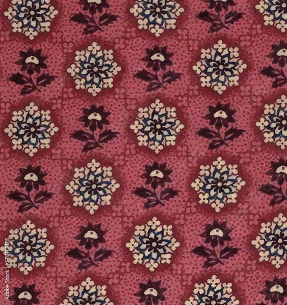 Fototapeta Ikat,batik print,Abstract ,madhubani,kalamkari,block-print,Geometric,Ajrakh Pattern and Background digital printing textile
