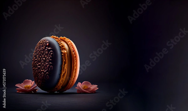 Fototapeta macarons realistic 3D, product showcase for food photography generative ai
