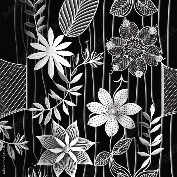Fototapeta Florales Muster, made by Ai, AI-Art