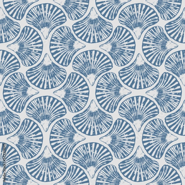Fototapeta Art deco style abstract sea shells geometric forms seamless pattern