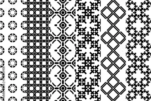 Obraz Geometric pattern with monochrome elements, vector abstract background.