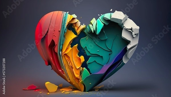 Obraz colorfull heart #01 (Generative AI)