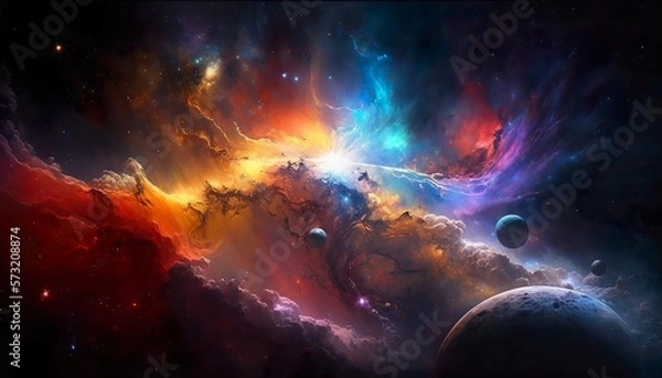 Obraz colorfull galaxy #01 (Gernerative AI)