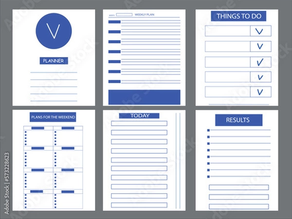 Fototapeta Blank Planner - Diary for Plans - Notebook - Vector