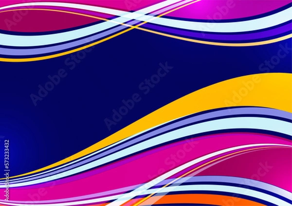 Obraz Bright overlapping flowing stripes and lines. Modern design. Vector