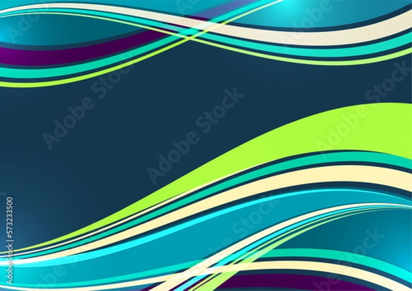 Obraz Bright overlapping flowing stripes and lines. Modern design. Vector