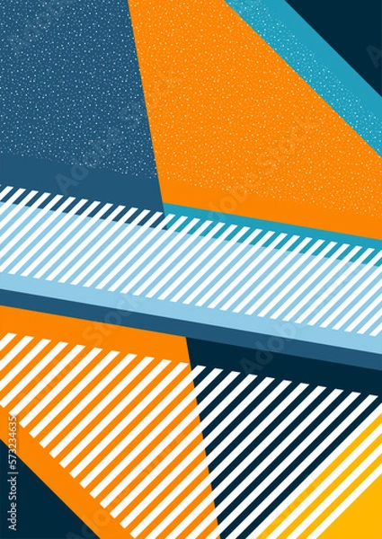Fototapeta Geometric shapes and lines. Modern design, creative concept, modern diagonal abstract background. Vector