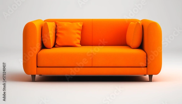 Fototapeta orange sofa isolated, Generative ai