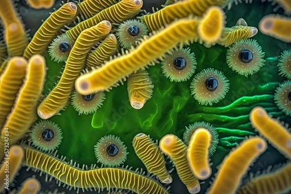 Obraz Bacteria, close up, detailed. Generative AI.