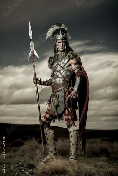 Obraz Fierce warrior with warpaint.