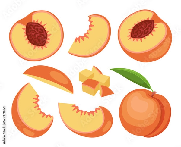 Obraz Fruit peach isolated on white background