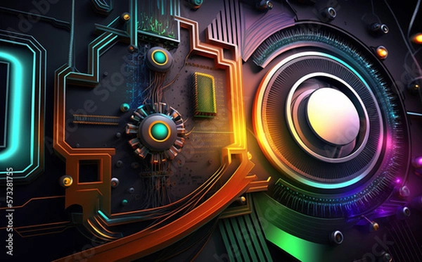 Obraz High-tech technology colorful background